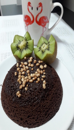 Mug cake de chocolate y café al micro en Experimentando en la cocina